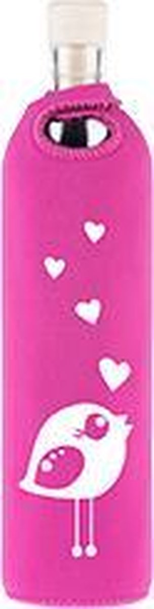 Flaska glazen waterfles Girly Birdy 0