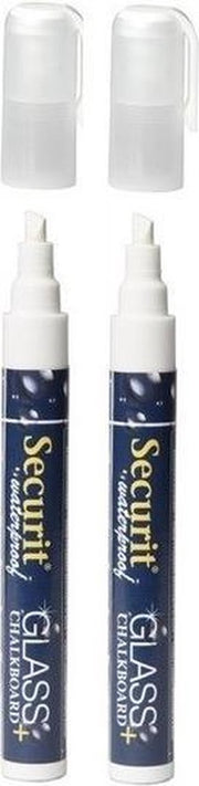 2x Witte watervaste krijtstift platte punt 2-6 mm