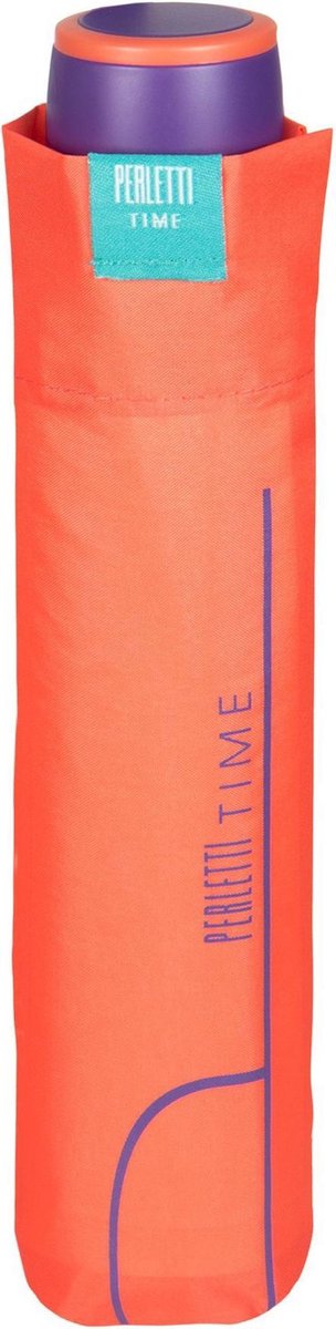 Perletti Paraplu Mini 97 Cm Dames Oranje/paars