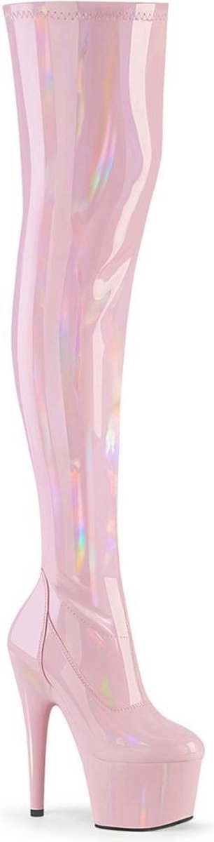 Pleaser Plateau Overknee Laarzen -38 Shoes- ADORE-3000HWR Paaldans schoenen Roze
