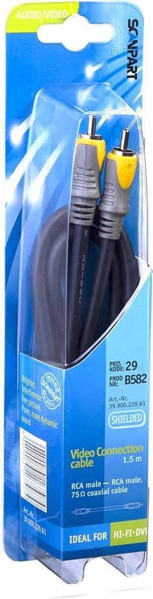 Scanpart - Scanpart Aansluitkabel Tulp(m)-(m) Coax 1.5m