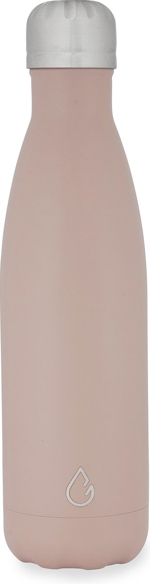 Wattamula Design eco RVS drinkfles - nude - 500 ml - waterfles - thermosfles - sport