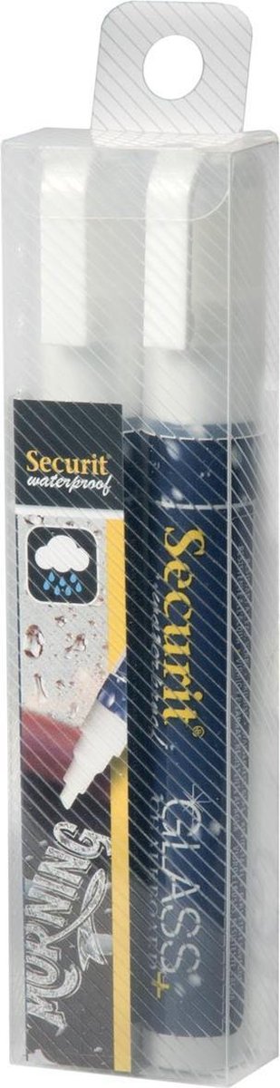 8x Securit Waterproof krijtmarker medium wit