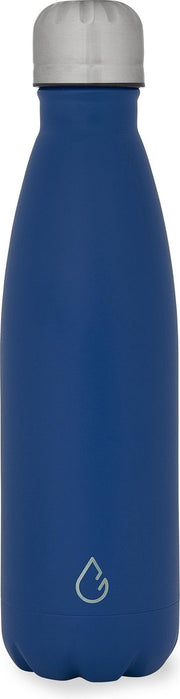 Wattamula Design eco RVS drinkfles - kobaltblauw - 500 ml - waterfles - thermosfles - sport