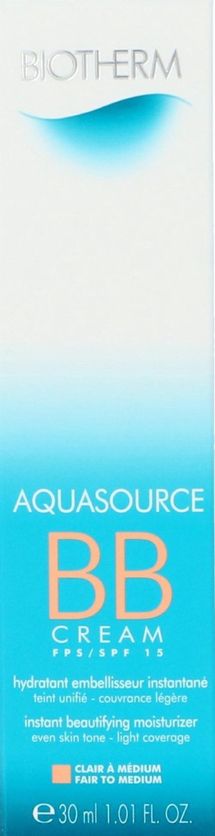 Biotherm Aquasource BB Cream SPF15 - Fair to medium - 30 ml