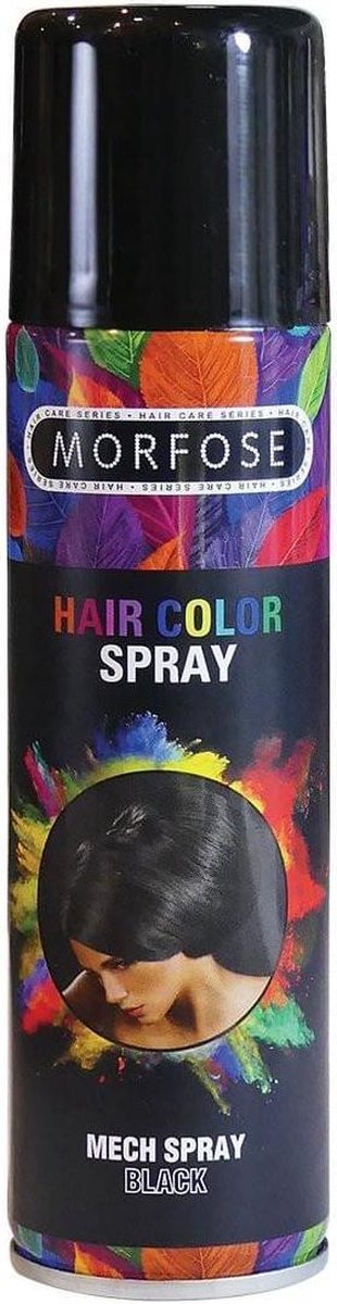2 Stuks Morfose - Haar Kleurspray - Hair Color Spray - Black - Glitter