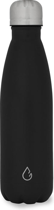 Wattamula Design eco RVS drinkfles - zwart - 500 ml - waterfles - thermosfles - sport