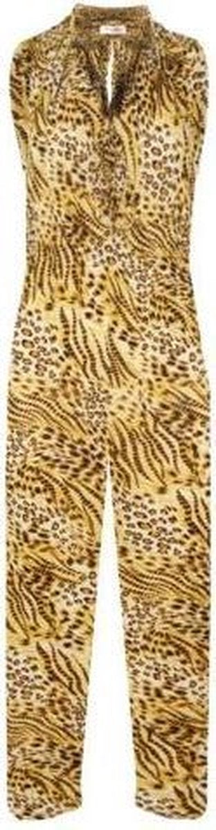 DAMES JUMPSUIT/MOUWLOOS/PANTER/TIJGER/LUIPAARDPRINT/BEIGE/BRUIN/ZWART/ ONE SIZE / S - XXL