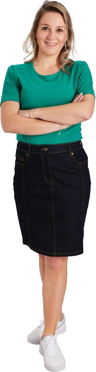 Dames shirt basic picot groen | Maat XL