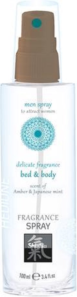 Feromonen Bed & Body Spray Voor Mannen - Amber & Japanse Mint - Drogist - Voor Hem - Drogisterij - Geurtjes