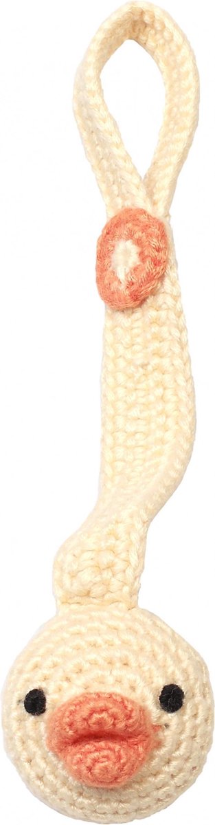 Naturezoo Fopspeenketting Mrs. Duck Bamboestof 20 Cm Beige