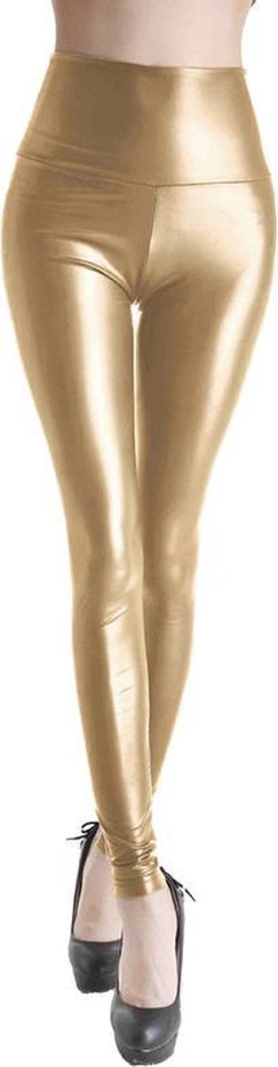 Leather Look Legging – Maat S – Goud