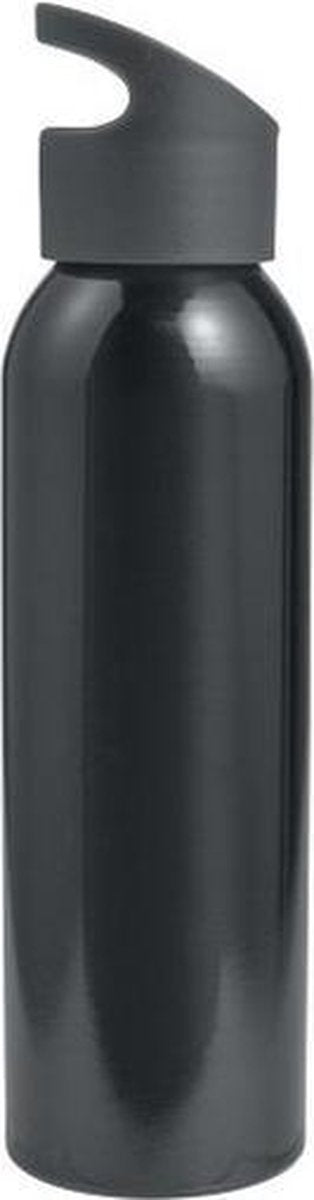 Aluminium waterfles/drinkfles 650 ml zwart - bidon