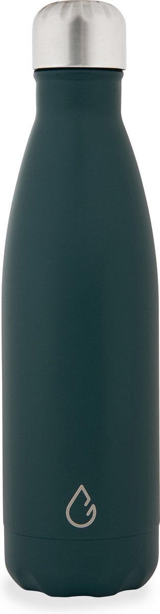 Wattamula Design eco RVS drinkfles - mosgroen - 500 ml - waterfles - thermosfles - sport