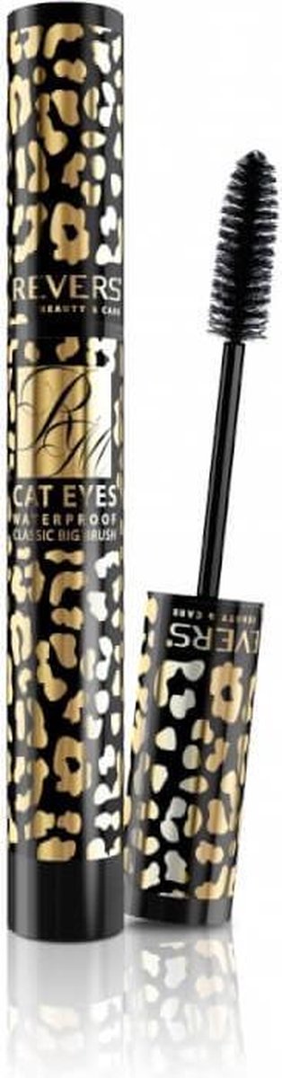 REVERS® Mascara Cat Eyes Curl & Separation Silicone Brush Black 10ml.