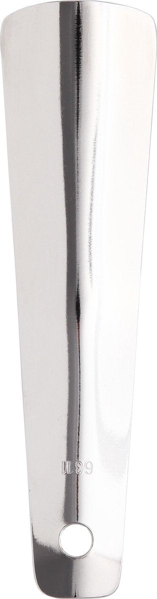 Normaal formaat schoenlepel - 16 cm - zonder haak - kort nikkel - recht - schoentrekker lepel