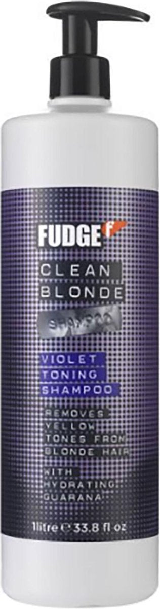Fudge Clean Blonde zilvershampoo met pomp - 1000 ml