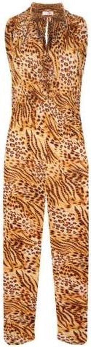 DAMES JUMPSUIT/MOUWLOOS/PANTER/TIJGER/LUIPAARDPRINT/BEIGE/BRUIN/CAMEL/ZWART/ ONE SIZE / S -XXL