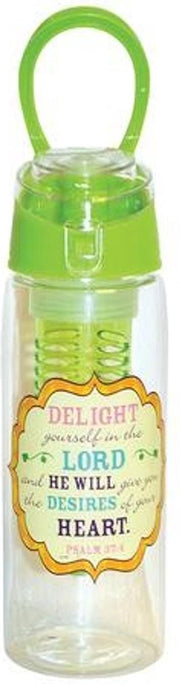 Delight yourself in the Lord - Green  Water bottle - Infuser
