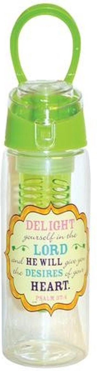 Delight yourself in the Lord - Green  Water bottle - Infuser
