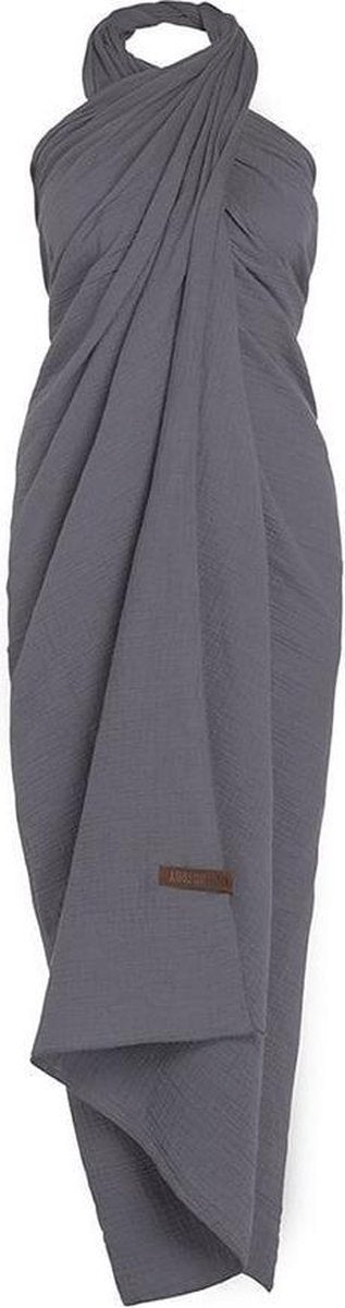 Knit Factory Liv Pareo/XL Sjaal - Antraciet - 100% biologisch katoen