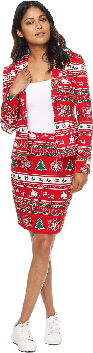 OppoSuits Winter Woman - Vrouwen Kostuum - Rood - Kerst - Maat 36