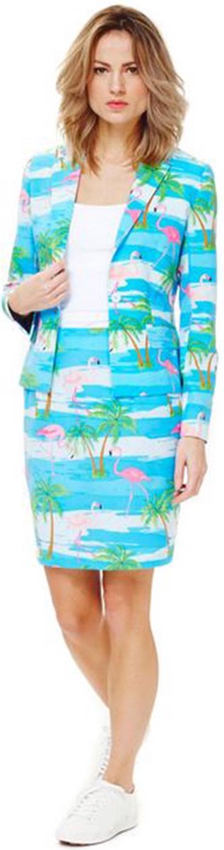 OppoSuits Flamingirl - Vrouwen Kostuum - Gekleurd - Carnaval - Maat 38