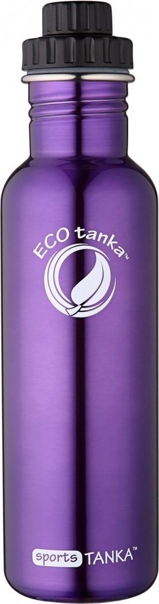 Ecotanka Drinkfles Sport Tanka 800 Ml Rvs Paars/zwart