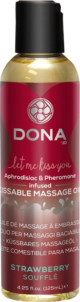 Dona Kissable Massage Olie Aardbei Soufflé - 125 ml