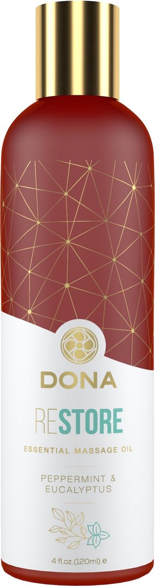Dona Essential Massage Olie Restore Pepermunt & Eucalyptus - 120 ml
