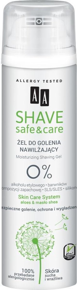 Aa - Shave Safe&Care Shaving Gel Moisturizing Aloe & Shea Butter 200Ml