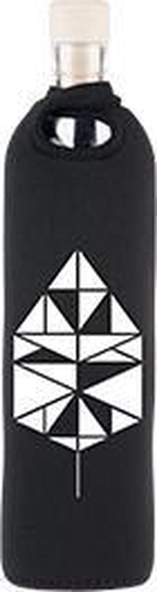 Flaska glazen waterfles Leaf Art 0
