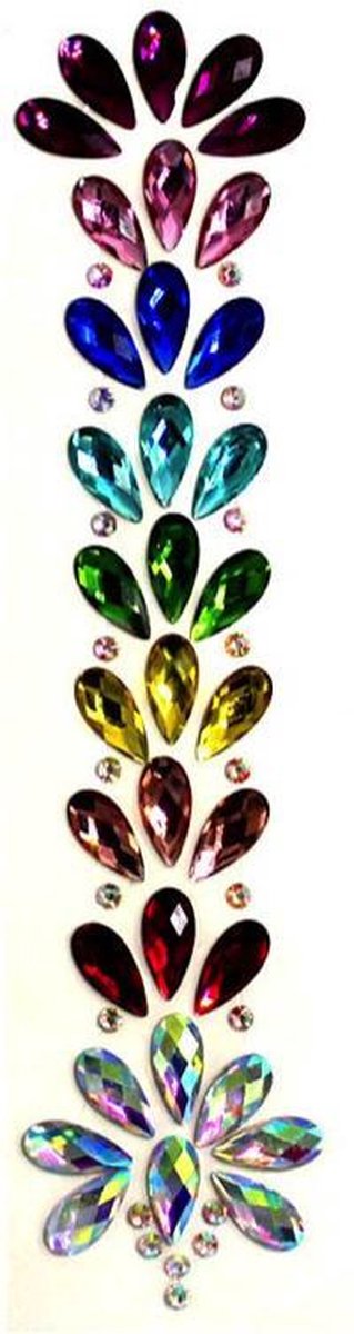 Haar stickers - diamanten - regenboog - festival - hair jewelry - diamant - feest