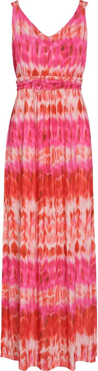 Cassis - Lange jurk met tie & dye print - Roze
