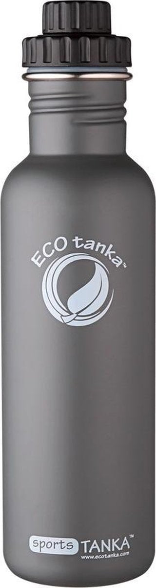Ecotanka Drinkfles Sport Tanka 800 Ml Rvs Grijs/zwart