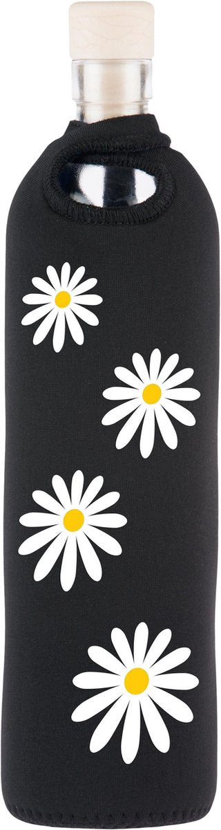 Flaska glazen waterfles Daisies 0
