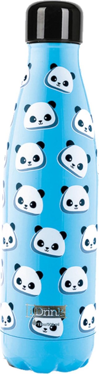 I-drink Thermosfles Panda 1 Liter Rvs Blauw