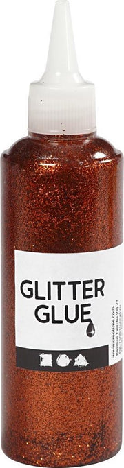 Glitterlijm. oranje. 118 ml/ 1 fles