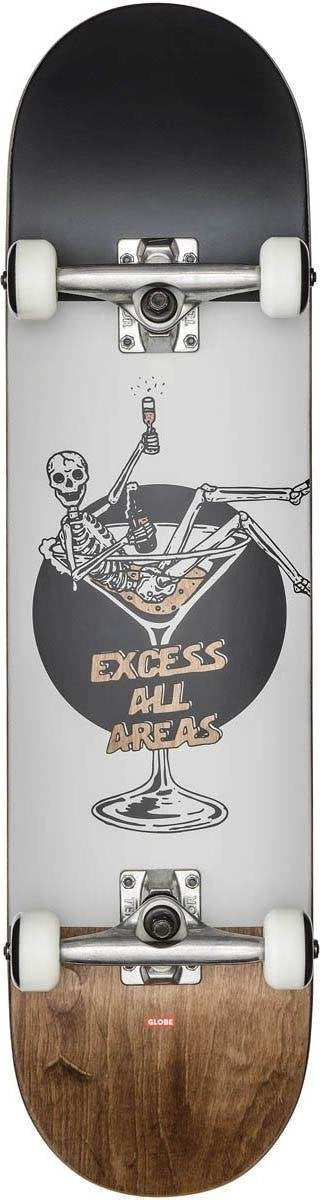 Globe G1 Excess 8.0 compleet skateboard white / brown