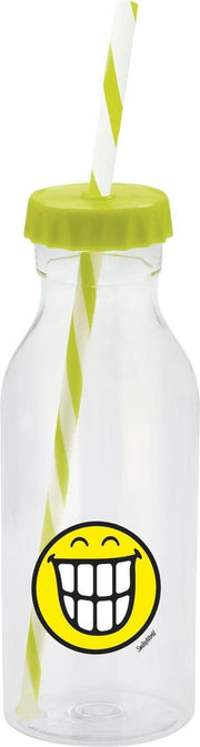 Zak!Designs Smiley Waterfles - Soda - Incl Rietje - 55 cl Emoticon Teeth - Groen