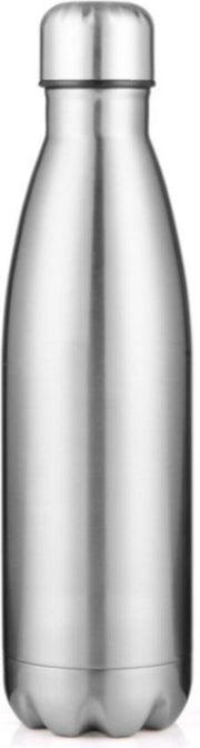 Drinkfles | Thermosfles | Geïsoleerd | Dubbelwandig | Metaal | Zilver | 0.5 liter