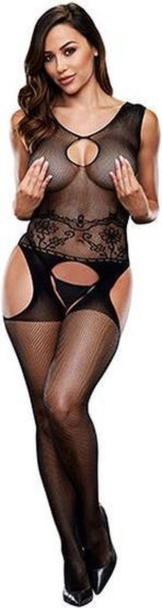 Baci - Keyhole Garter Bodystocking One Size