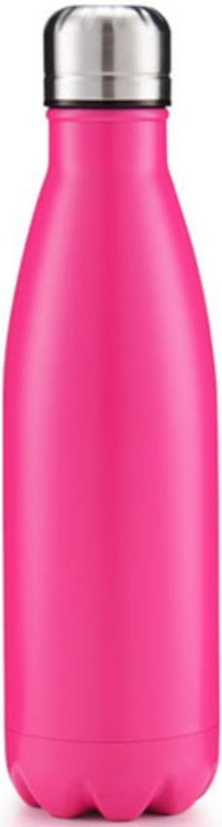 Drinkfles | Thermosfles | Geïsoleerd | Dubbelwandig | Metaal | Roze | 0.5 liter