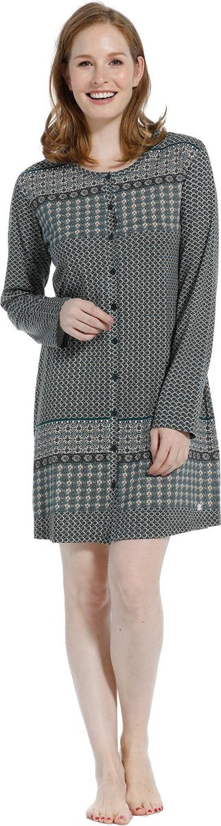 Dames doorknoop nachthemd Pastunette 10202-148-6 - Groen
