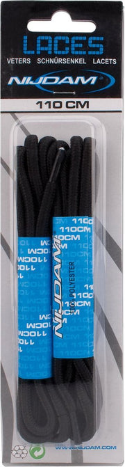 Nijdam Veters Rond - 110 cm - 2 Paar - Zwart
