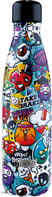 I-drink Thermosfles Graffiti 1 Liter Rvs Blauw/paars