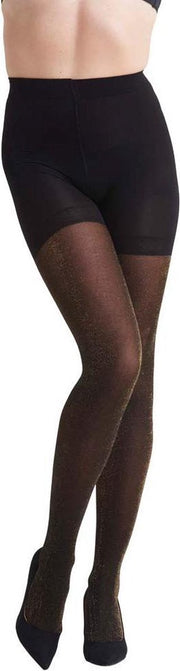 NOMI Shapewear - Corrigerende Panty 90D High Waist met Gouden Lurex - Goud - Maat M