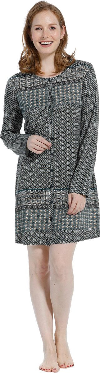 Dames doorknoop nachthemd Pastunette 10202-148-6 - Groen