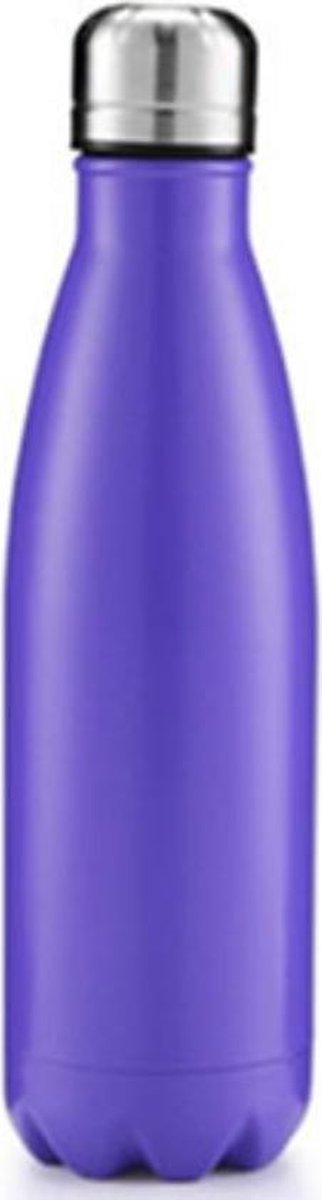 Drinkfles | Thermosfles | Rubber coating | Antislip | Geïsoleerd | Dubbelwandig | Metaal | Paars | 0.5 liter
