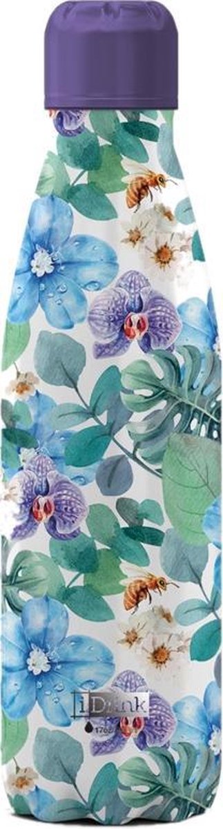 I-drink Thermosfles Orchidee 500 Ml Rvs Groen/paars